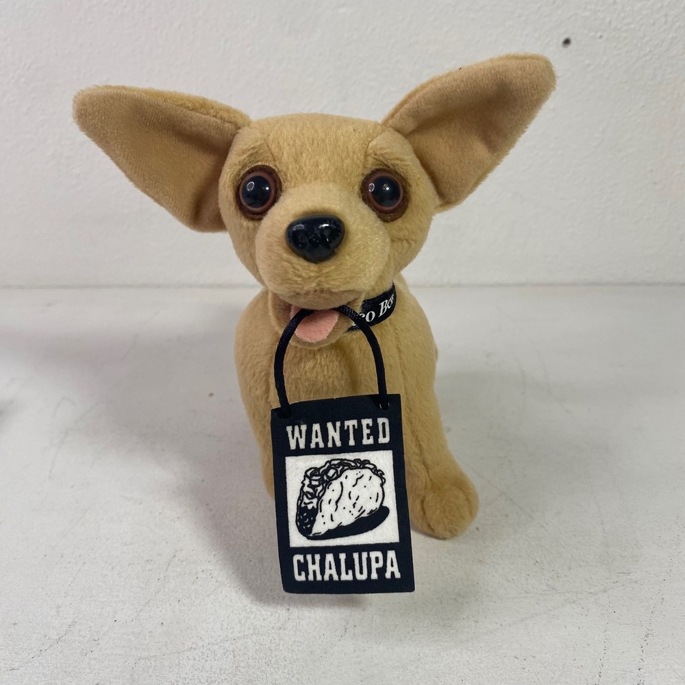 Vintage Taco Bell Chihuahua Plush Dog Wanted Chalupa Sign Collectible 6 Inch